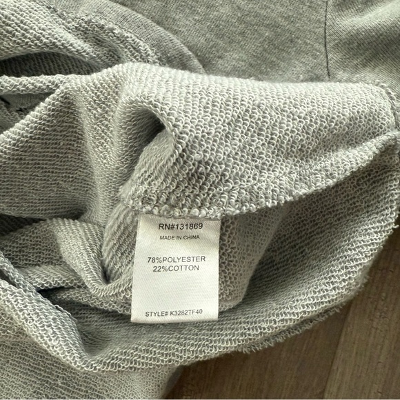 Macy's Inspired Hearts Distressed Light Grey Sweatshirt Top - Picture 4 of 4